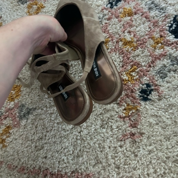 Nine West brown tan lace up ballet flats - Picture 4 of 5